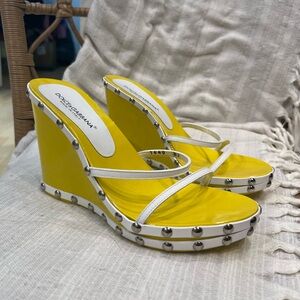 Dolce & Gabbana Studded Yellow Wedges